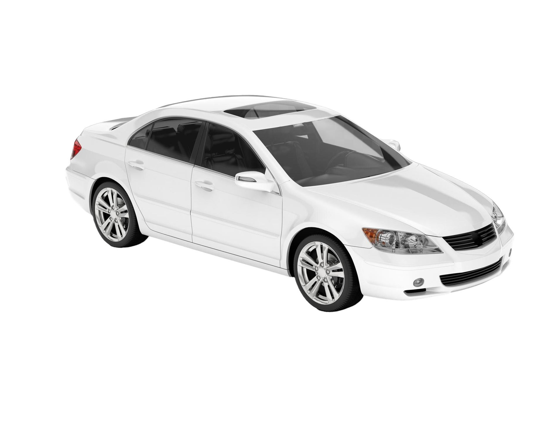 Белый седан на фоне градиента — пример выкупленного автомобиля